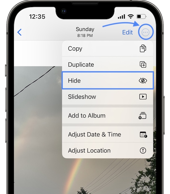 ۱-قفل کردن عکس‌ها در iOS 16 