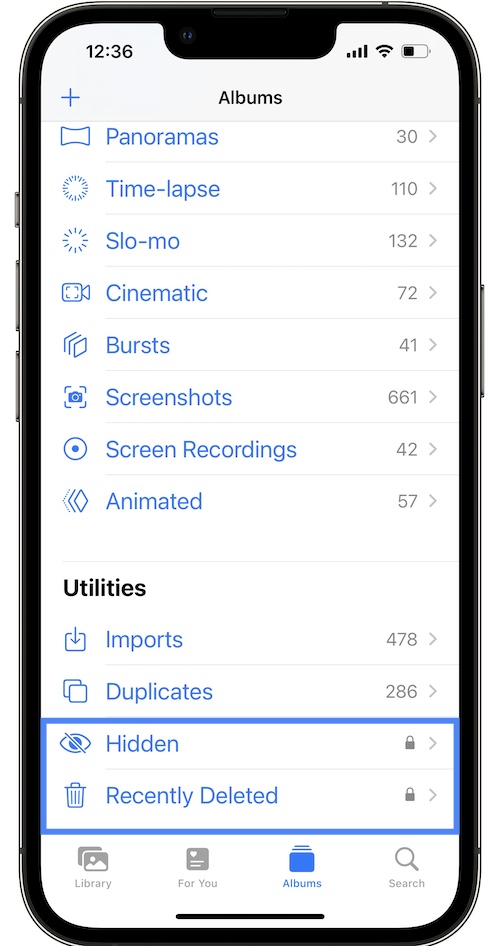 ۲-قفل کردن عکس‌ها در iOS 16 