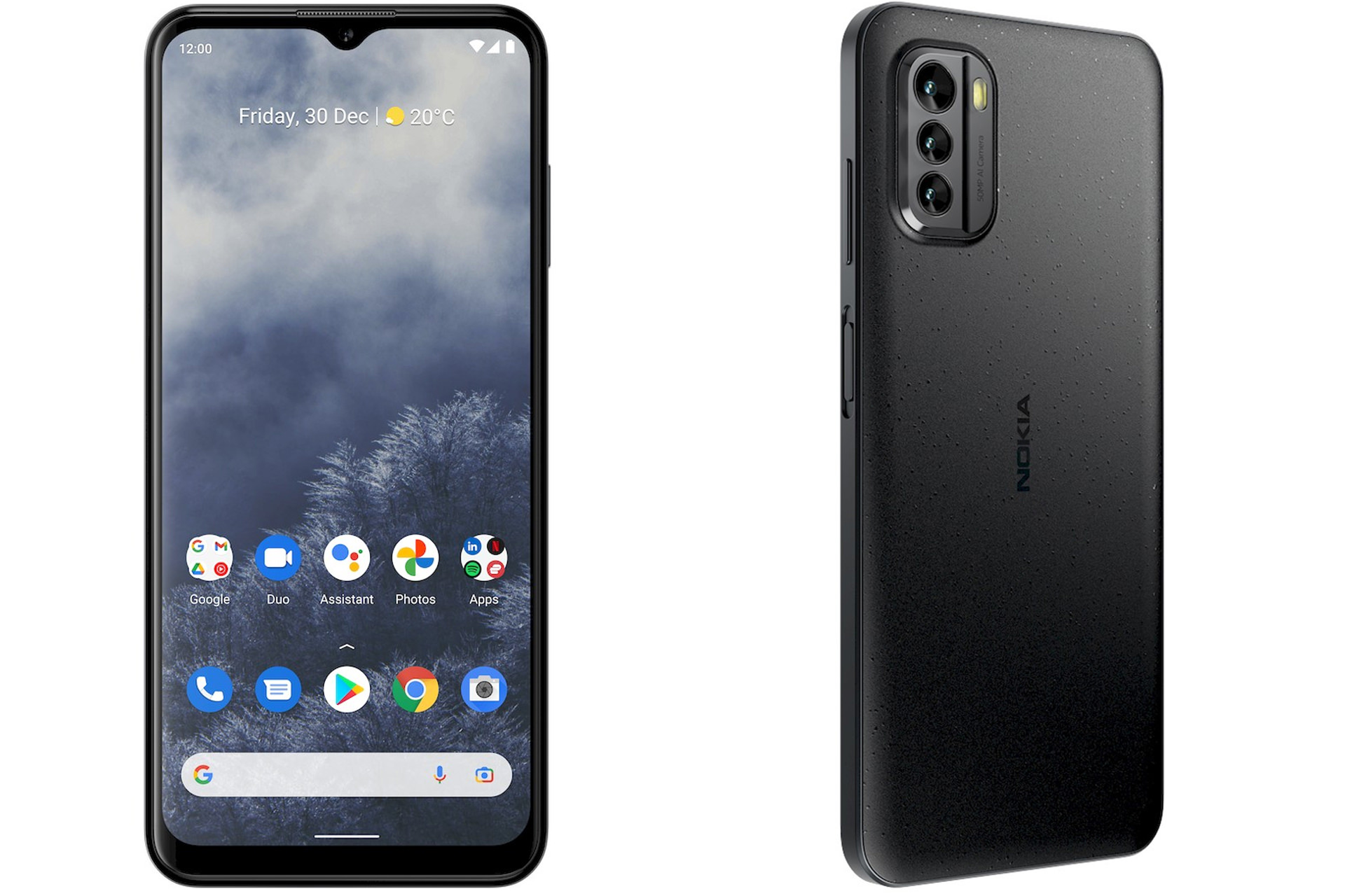 Nokia G60 화면 및 후면 패널의 검은색 모델
