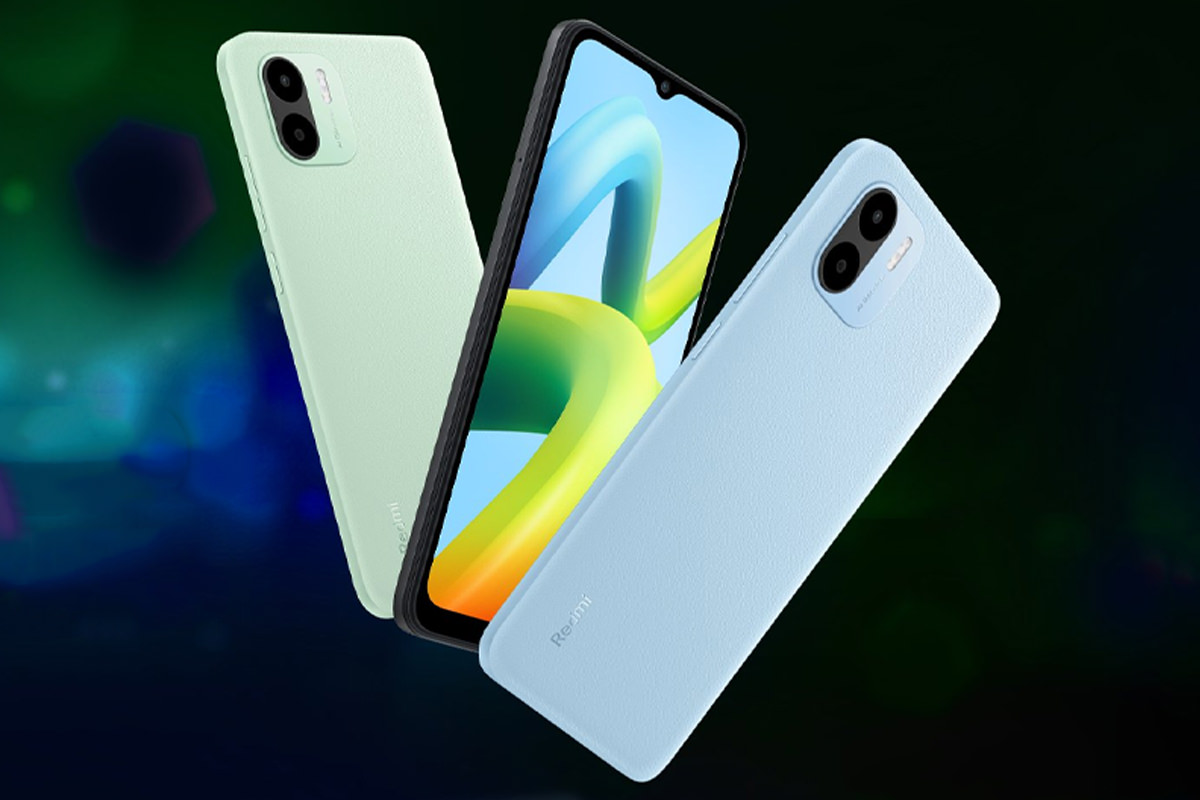 Xiaomi Redmi A1 phone from the back and front view