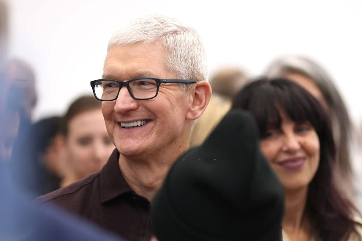 tim cook apple ceo smile glasses far out event
