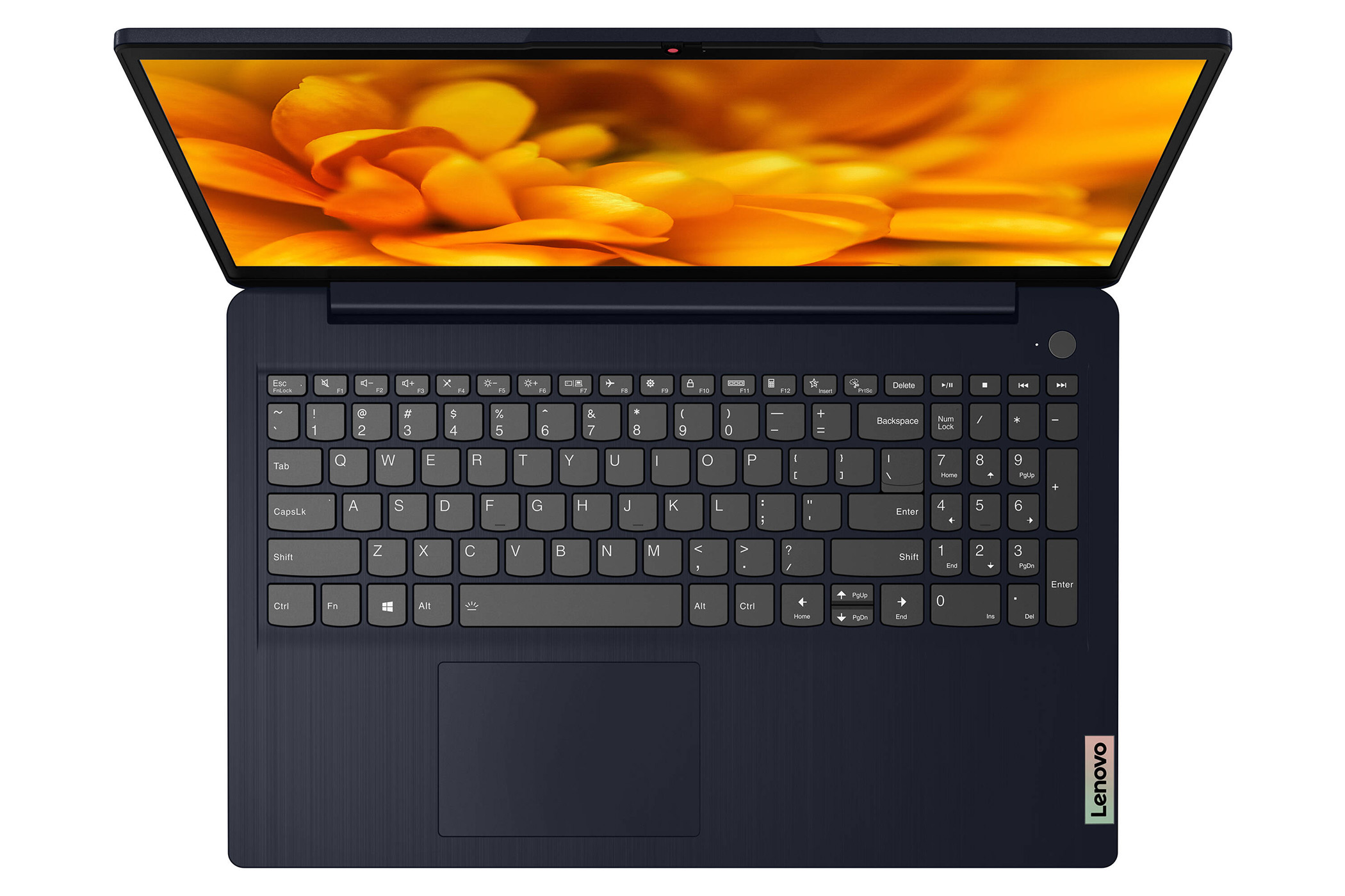 نمای بالا لپ تاپ لنوو آیدیاپد 3 و نمایش کیبورد