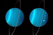 تصویر ترکیبی از دو قطب اورانوس که توسط تلسکوپ کک ثبت شده است.
