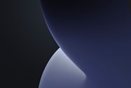 والپیپر iOS 14 حالت تاریک رنگ آبی پررنگ و مشکی