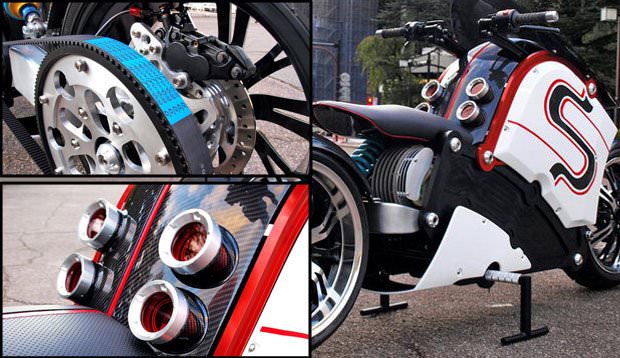 این موتور سیکلت الکتریکی شبیه جنگنده جت برروی دو چرخ است