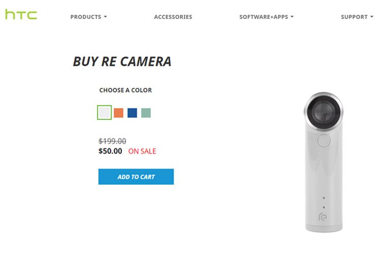 اچ تی سی با تخفیف ۷۵ درصدی، قیمت دوربین RE Camera را به ۵۰ دلار کاهش داد