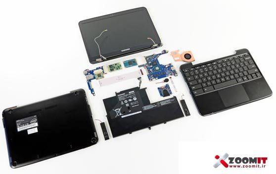 جداسازی و معرفی تک تک قطعات لپ تاپ Samsung Series 5 3G Chromebook