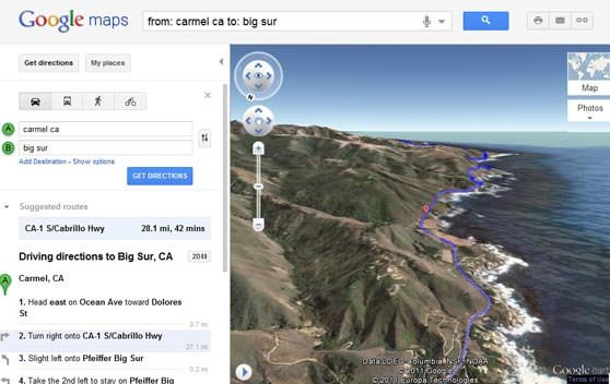 سرویس جدید Google Map: نمای هلیکوپتری از مسیری که در آن حرکت می کنید