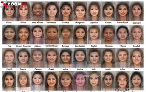 متوسط چهره خانم ها در هر کشور مشابه تصویر زیر است