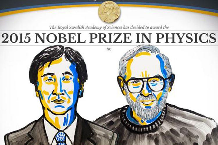 جایزه‌ی نوبل فیزیک ۲۰۱۵ برای یافتن جرم نوترینو به دانشمند ژاپنی و کانادایی اهدا شد