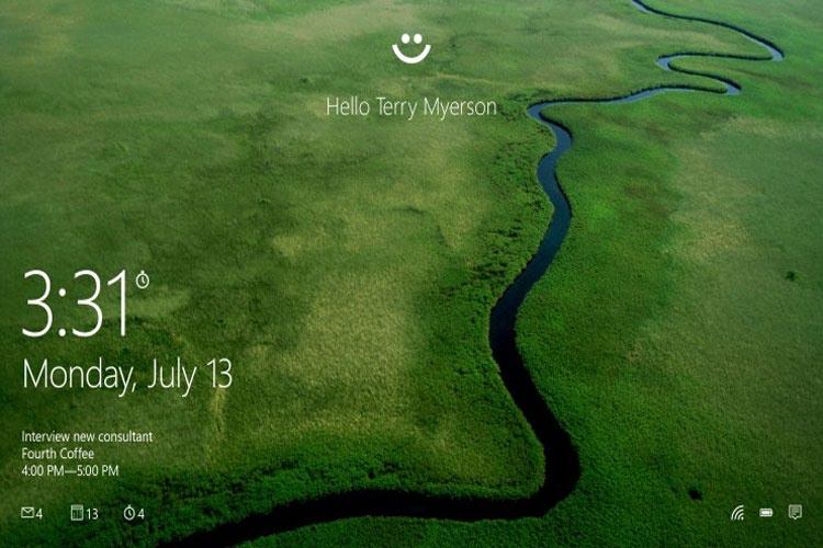 سیستم Windows Hello مایکروسافت از سنسورهای تشخیص چهره، عنبیه و اثر انگشت استفاده خواهد کرد
