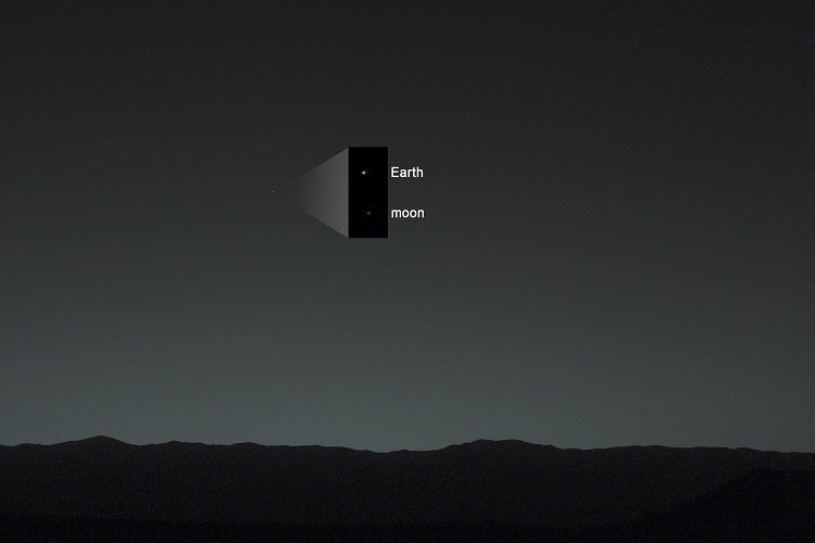 کاوشگر Curiosity برای نخستین بار زمین را از سطح مریخ مشاهده کرد