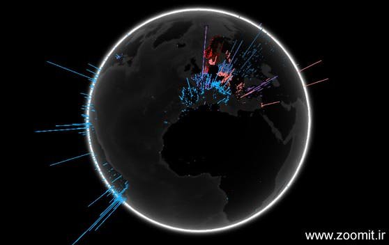 جهان کنجکاوی : نمایش بصری میزان جستجو در سراسر جهان 