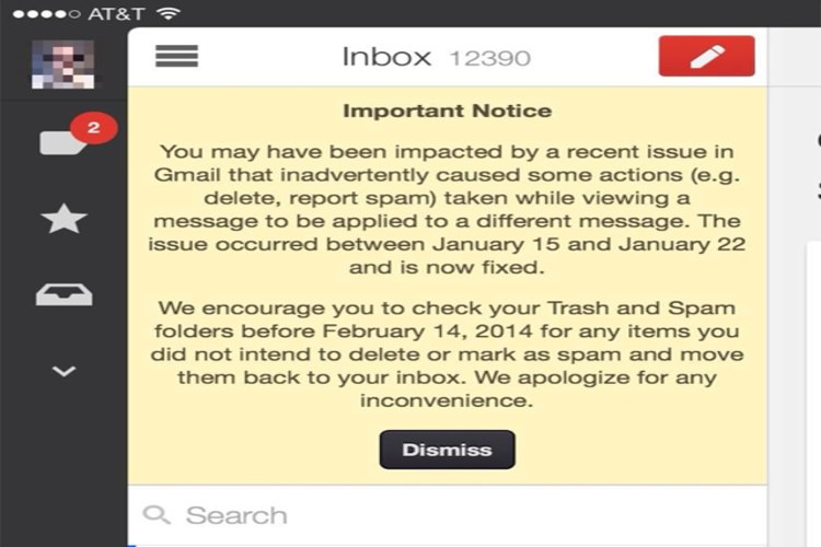 باگ جیمیل موجب حذف ناخواسته برخی ایمیل‌های کاربران شد