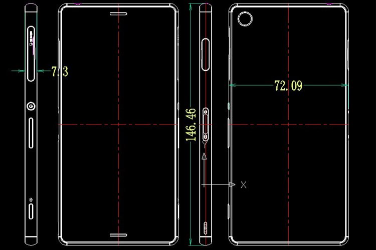 نقشههای اکسپریا Z3 و اکسپریا Z3 کامپکت حکایت از باریک شدن این محصولات دارد