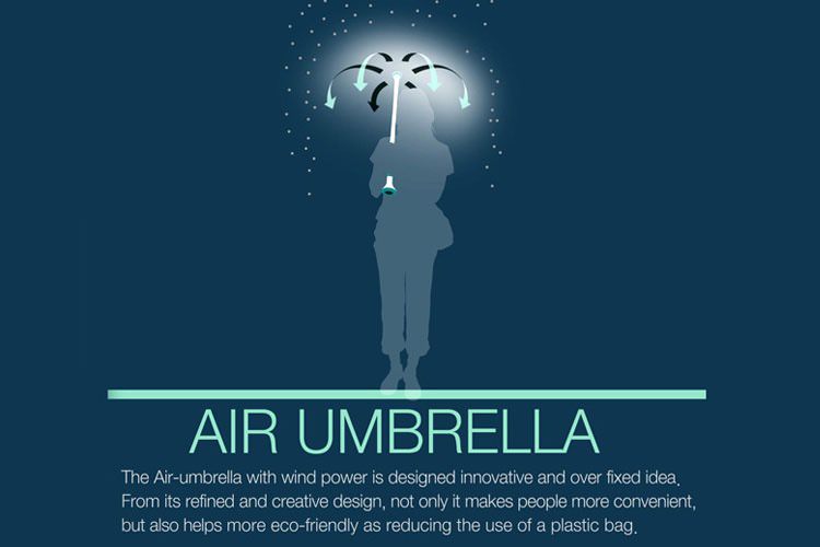 Air Umbrella چتری که با فشار هوا جلوی باران را میگیرد