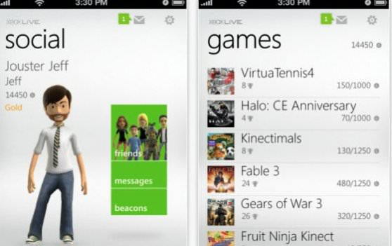 برنامه Xbox Live برای آیفون منتشر شد