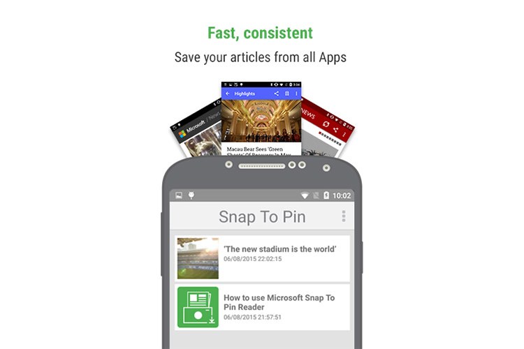 Snap to Pin؛ نرم‌افزار اندرویدی جدید مایکروسافت برای ذخیره‌ی مطالب از داخل هر نرم‌افزار