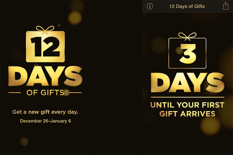 اپلیکیشن 12 Days of Gifts را نصب نموده و از اپل هدیه کریسمس بگیرید