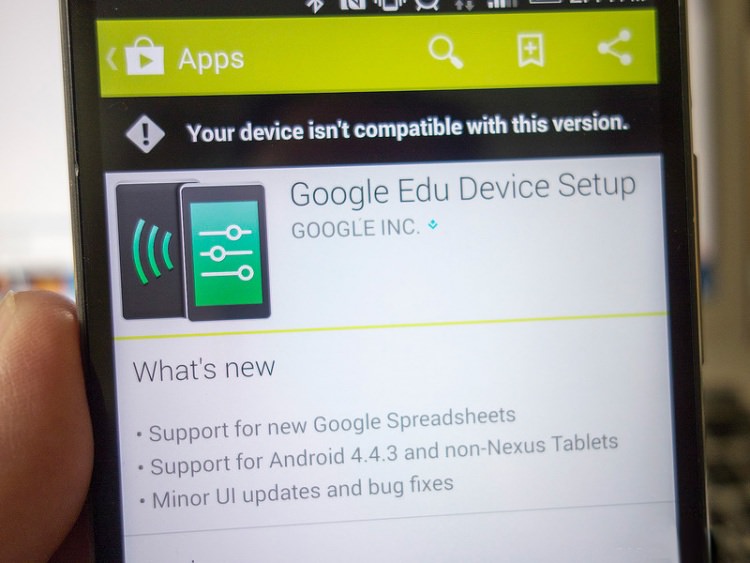 گوگل در یک قدمی عرضه اندروید 4.4.3: پشتیبانی از نسخه جدید در اپلیکیشن Google Edu Device Setup رویت شد