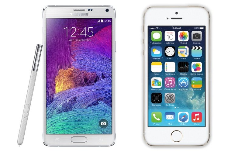 گلکسی نوت 4 در مقابل آیفون 5s: مقایسهی عمیق مشخصات