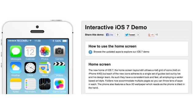 iOS 7 را به صورت آنلاین و از طریق مرورگر اینترنت تجربه کنید