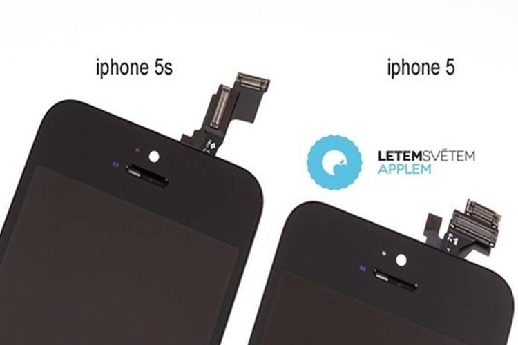 تصویر پنل صفحه نمایش آیفون 5S در کنار پنل آیفون 5 به بیرون درز کرد
