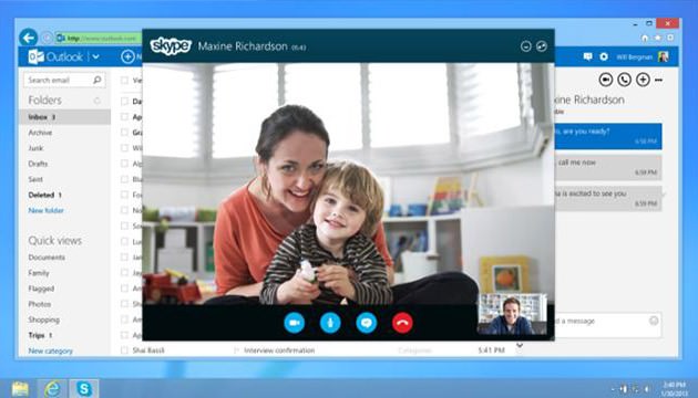 اسکایپ به سرویس ایمیل Outlook.com اضافه شد