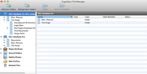 SUGARSYNC file manager