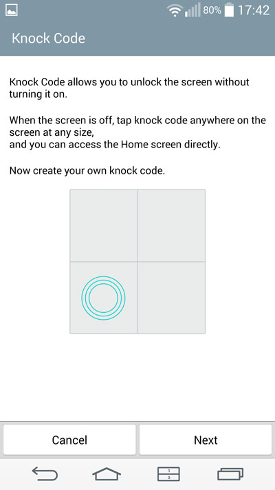 LG G3 Knock Code