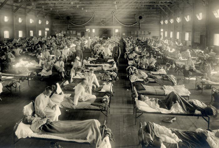 emergency hospital during influenza epidemic camp funston kansas