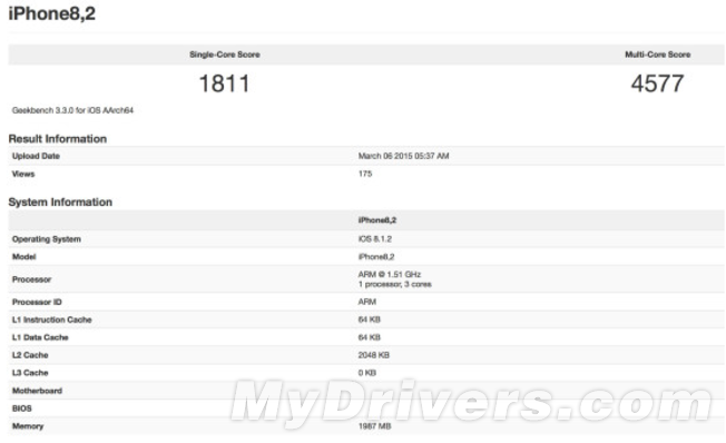Alleged Apple iPhone 6s prototype is benchmarked