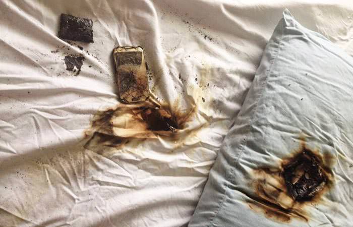 samsung burned phone