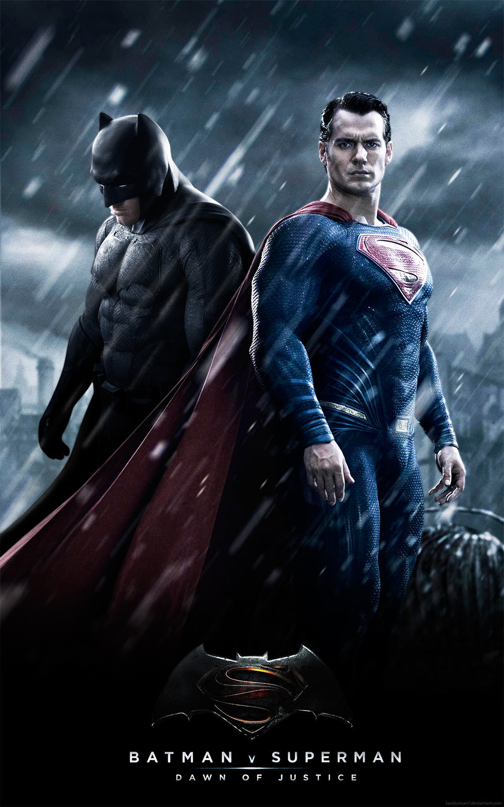 batman v superman dawn of justice poster by lamboman7 d7p1x88